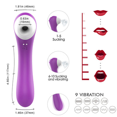 YoYoLemon Nipple and Clitoral Sucking Vibrator for Women Adult Sex Toys, Purple 2